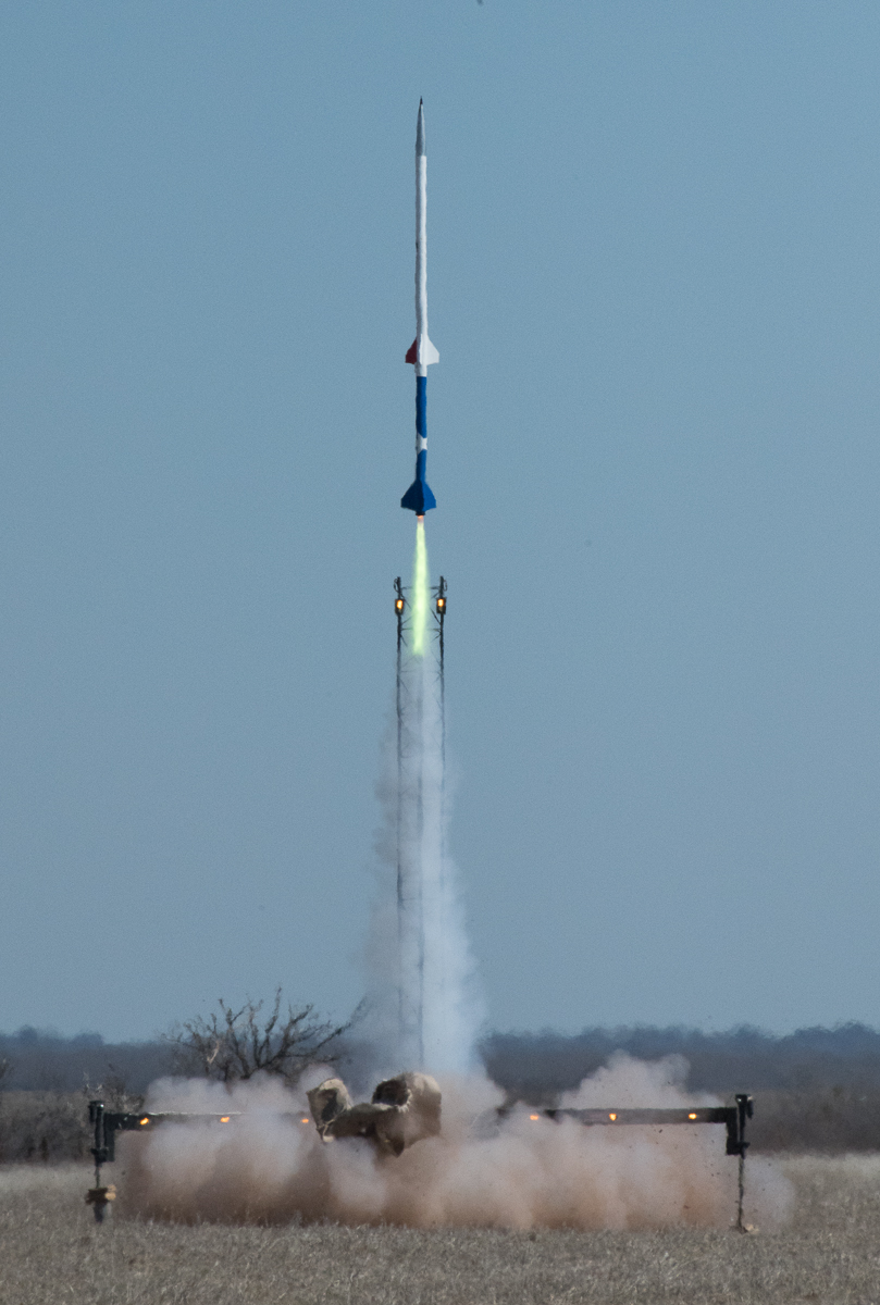 Enterprise launching from the pad.