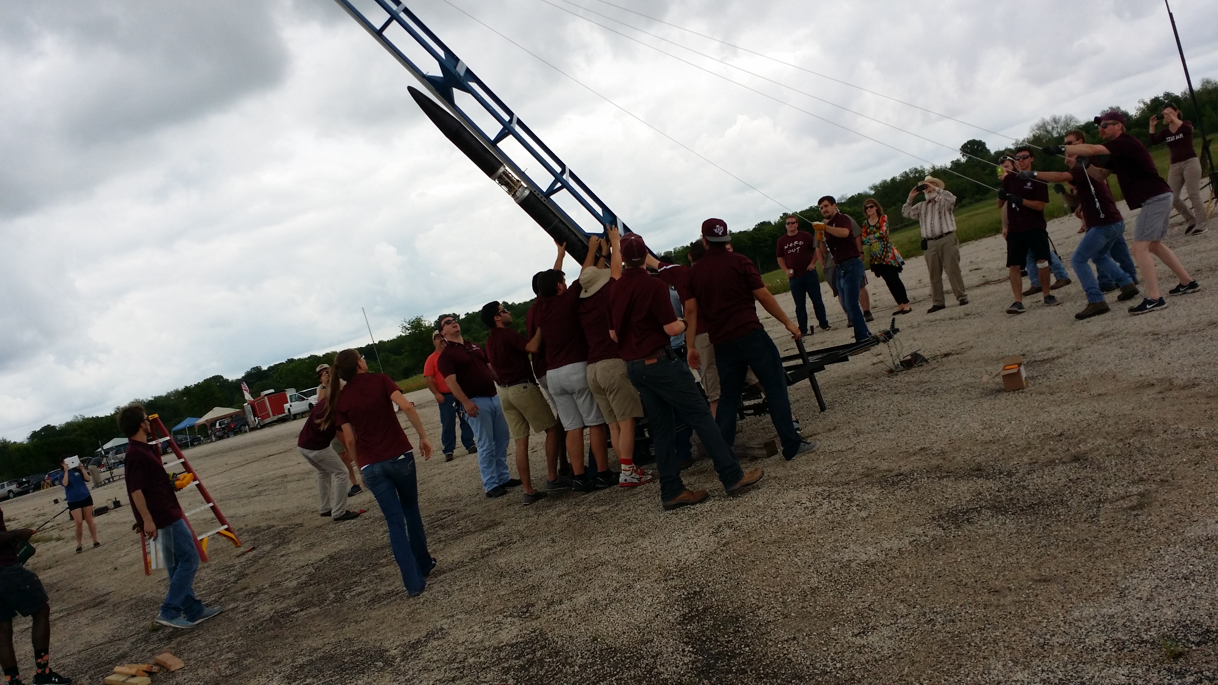 SRT members loading Phoenix onto the launch rail.